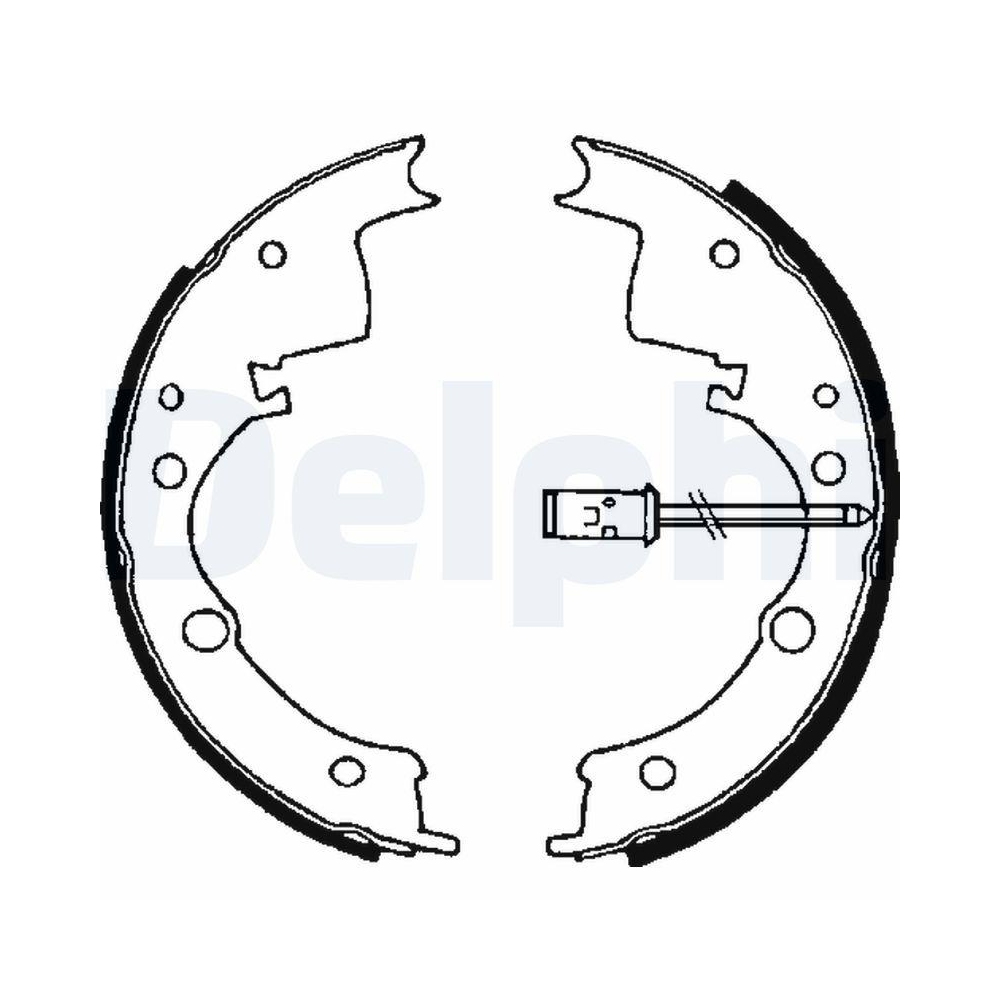Bremsbackensatz DELPHI LS1605 für ALFA ROMEO IVECO MAZDA, Hinterachse