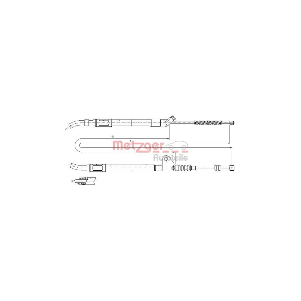 Seilzug, Feststellbremse METZGER 17.1415 f&uuml;r TOYOTA, hinten links