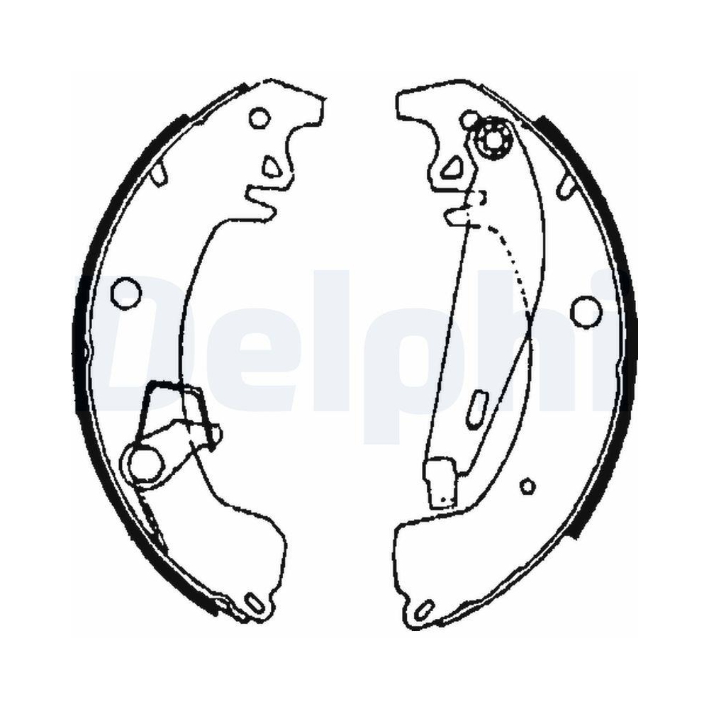 DELPHI LS1606 Bremsbackensatz f&uuml;r OPEL RENAULT SUZUKI VAUXHALL, Hinterachse