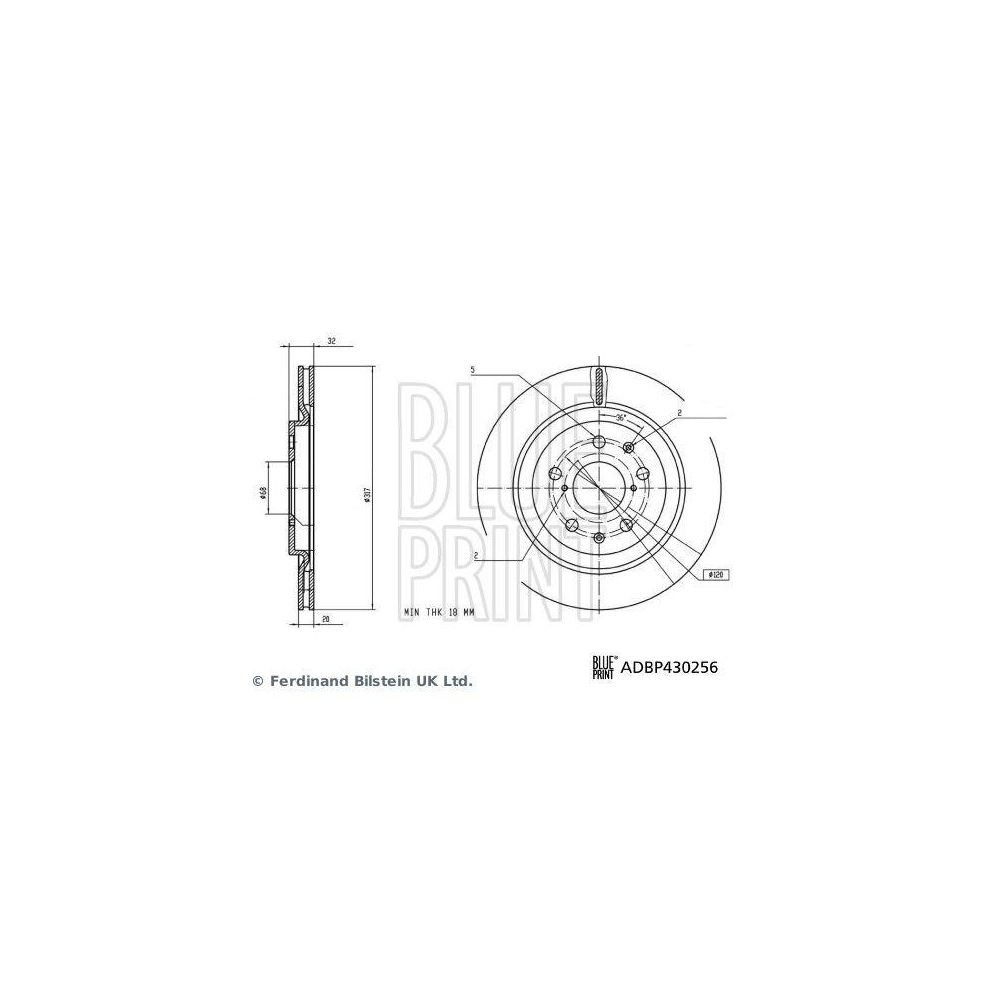 Bremsscheibe BLUE PRINT ADBP430256 f&uuml;r BYD, Hinterachse