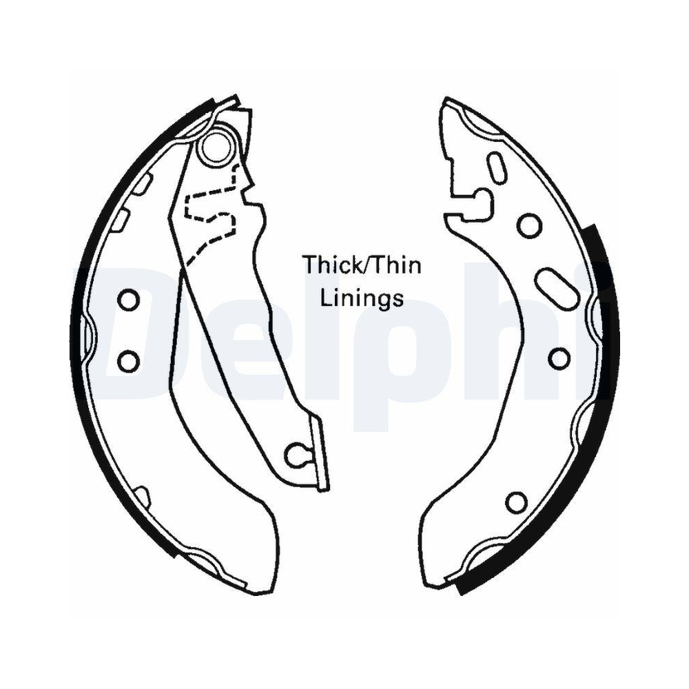 DELPHI LS1616 Bremsbackensatz für FORD, Hinterachse