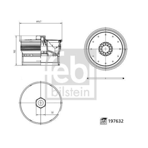 FEBI BILSTEIN 197632 Deckel, &Ouml;lfiltergeh&auml;use f&uuml;r DAF