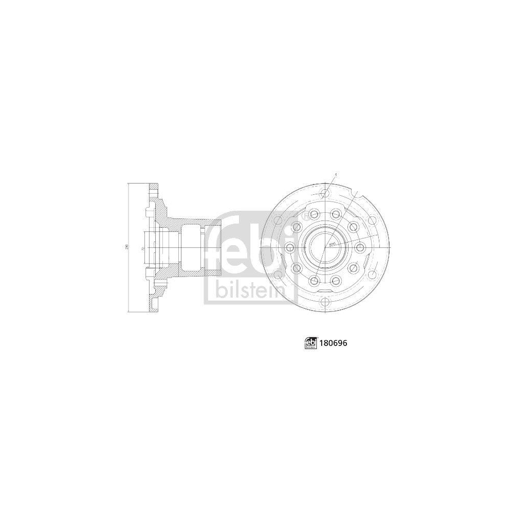 FEBI BILSTEIN Radnabe 180696 f&uuml;r MAN, Vorderachse