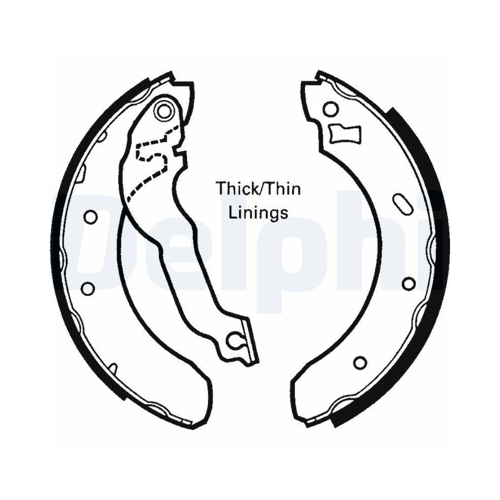 Bremsbackensatz DELPHI LS1618 für FORD, Hinterachse