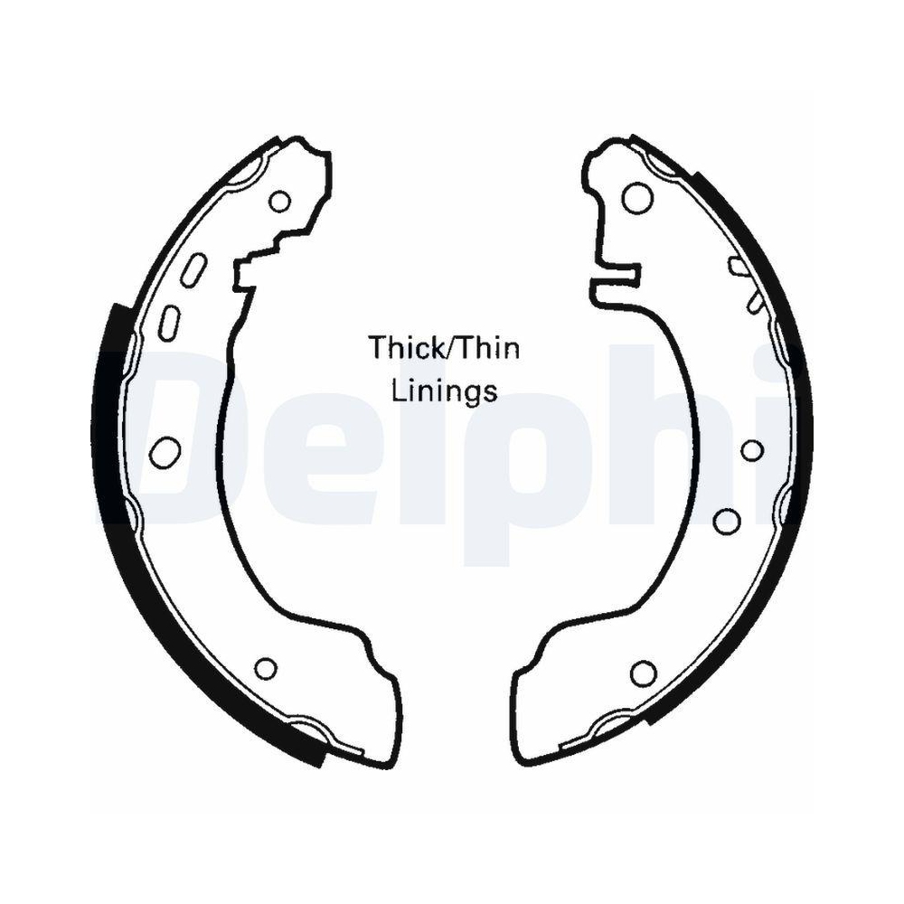 DELPHI LS1620 Bremsbackensatz für NISSAN, Hinterachse
