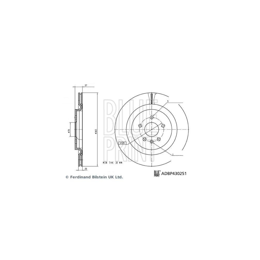 Bremsscheibe BLUE PRINT ADBP430251 f&uuml;r NIO, Hinterachse