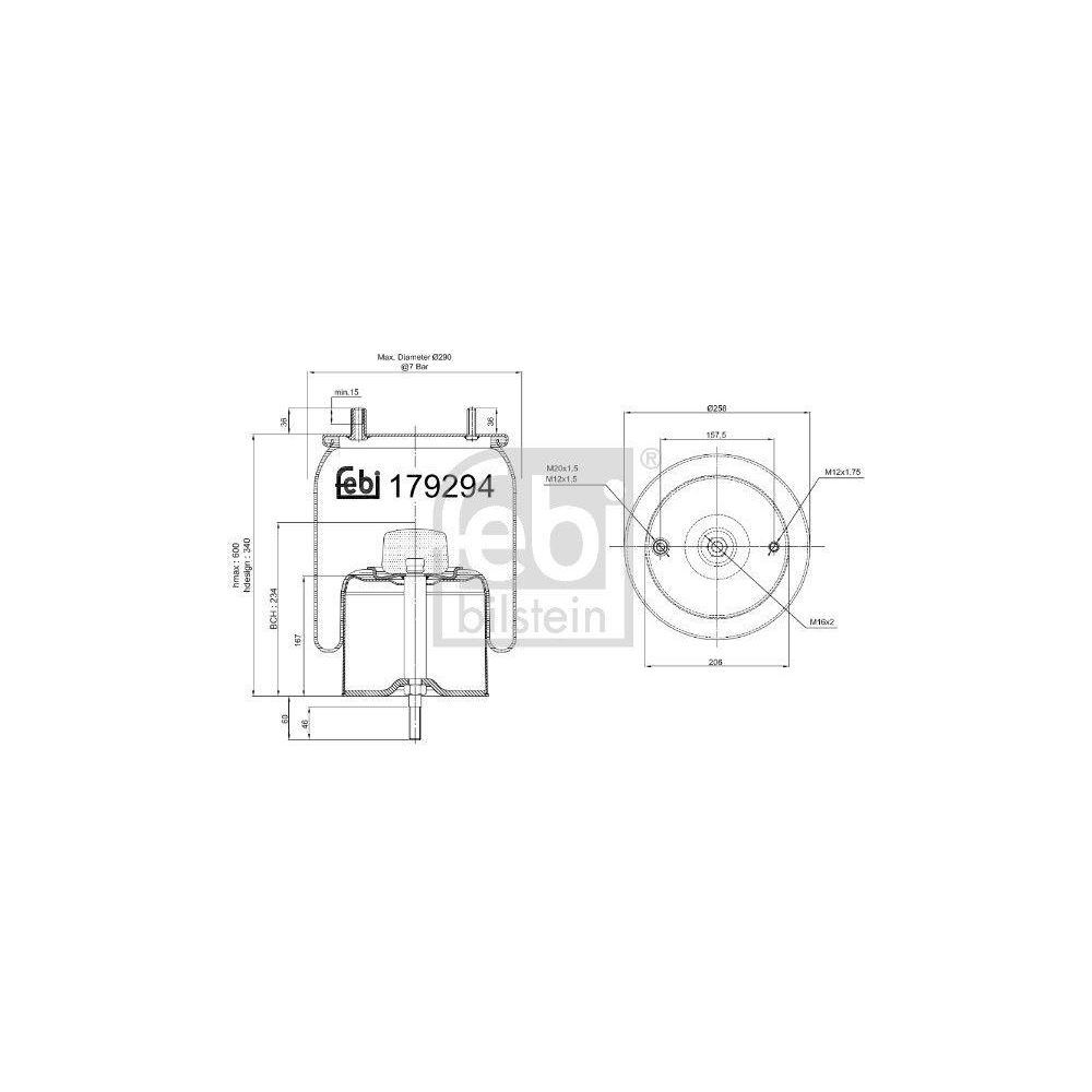 Federbalg, Luftfederung FEBI BILSTEIN 179294 für GIGANT, beidseitig