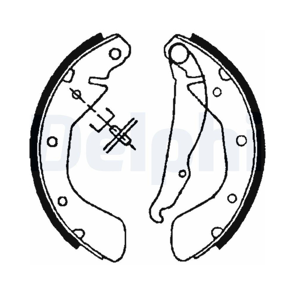Bremsbackensatz DELPHI LS1621 für OPEL VAUXHALL CHEVROLET (SGM), Hinterachse