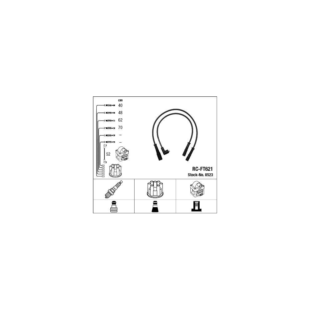 Z&uuml;ndleitungssatz NGK 8523 f&uuml;r ALFA ROMEO FIAT LANCIA FERRARI MASERATI ABARTH