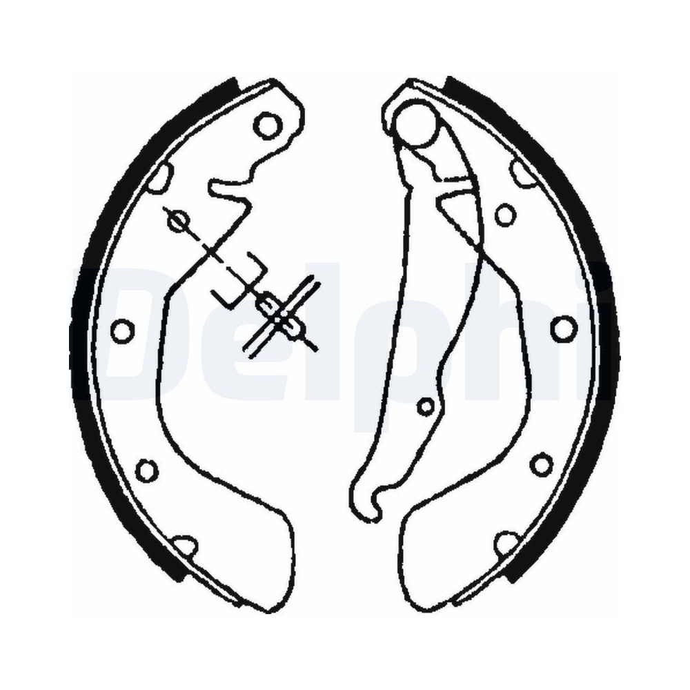 DELPHI LS1622 Bremsbackensatz f&uuml;r OPEL VAUXHALL CHEVROLET DAEWOO, Hinterachse