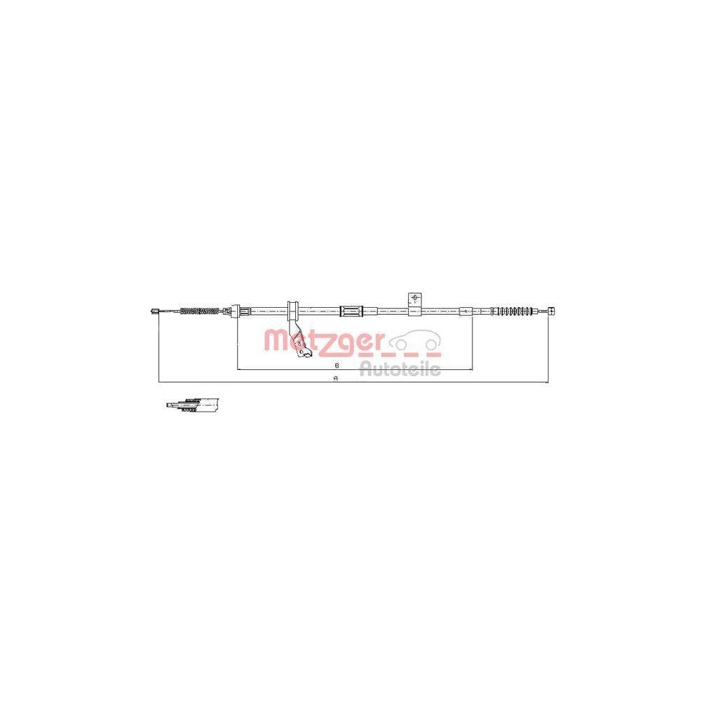 Seilzug, Feststellbremse METZGER 17.1483 f&uuml;r TOYOTA, hinten rechts