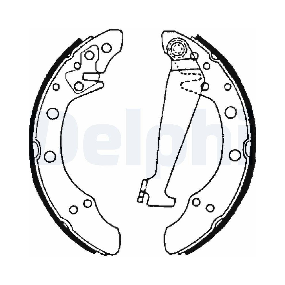 Bremsbackensatz DELPHI LS1625 für AUDI SEAT SKODA VW VW (FAW), Hinterachse