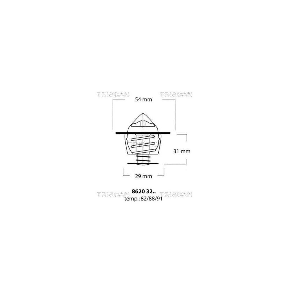 Thermostat, K&uuml;hlmittel TRISCAN 8620 3288 f&uuml;r SAAB VOLVO