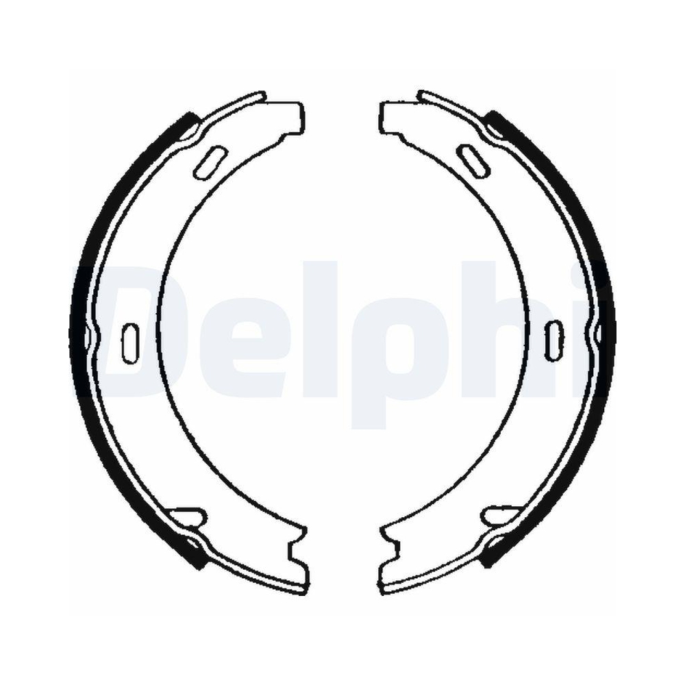 Bremsbackensatz, Feststellbremse DELPHI LS1637 für MERCEDES-BENZ, Hinterachse