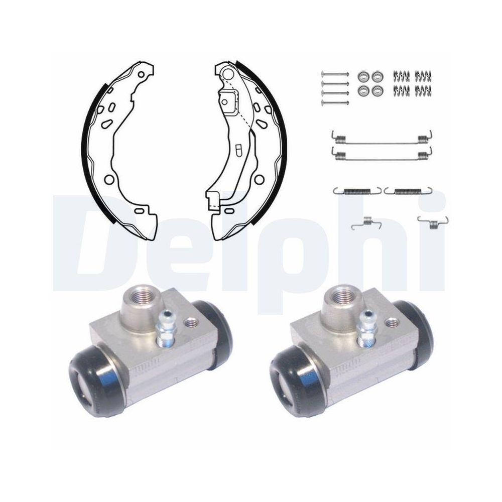 DELPHI KP1077 Bremsbackensatz für RENAULT DACIA, Hinterachse
