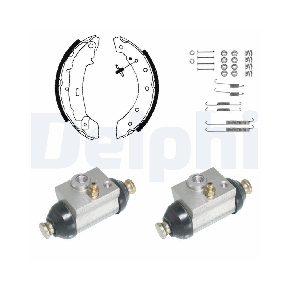 Bremsbackensatz DELPHI KP929 für CITROËN PEUGEOT, Hinterachse