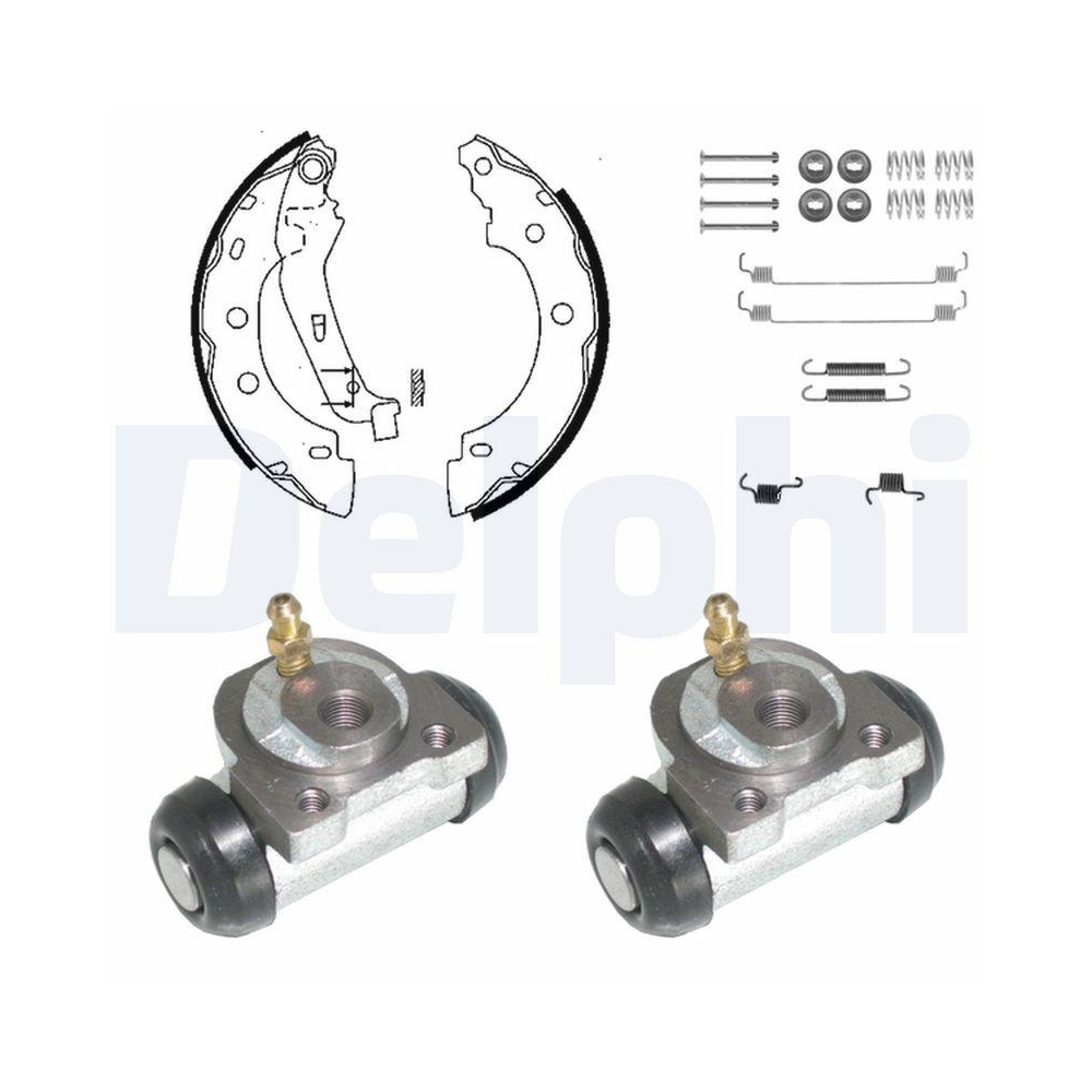 DELPHI KP931 Bremsbackensatz für NISSAN RENAULT, Hinterachse