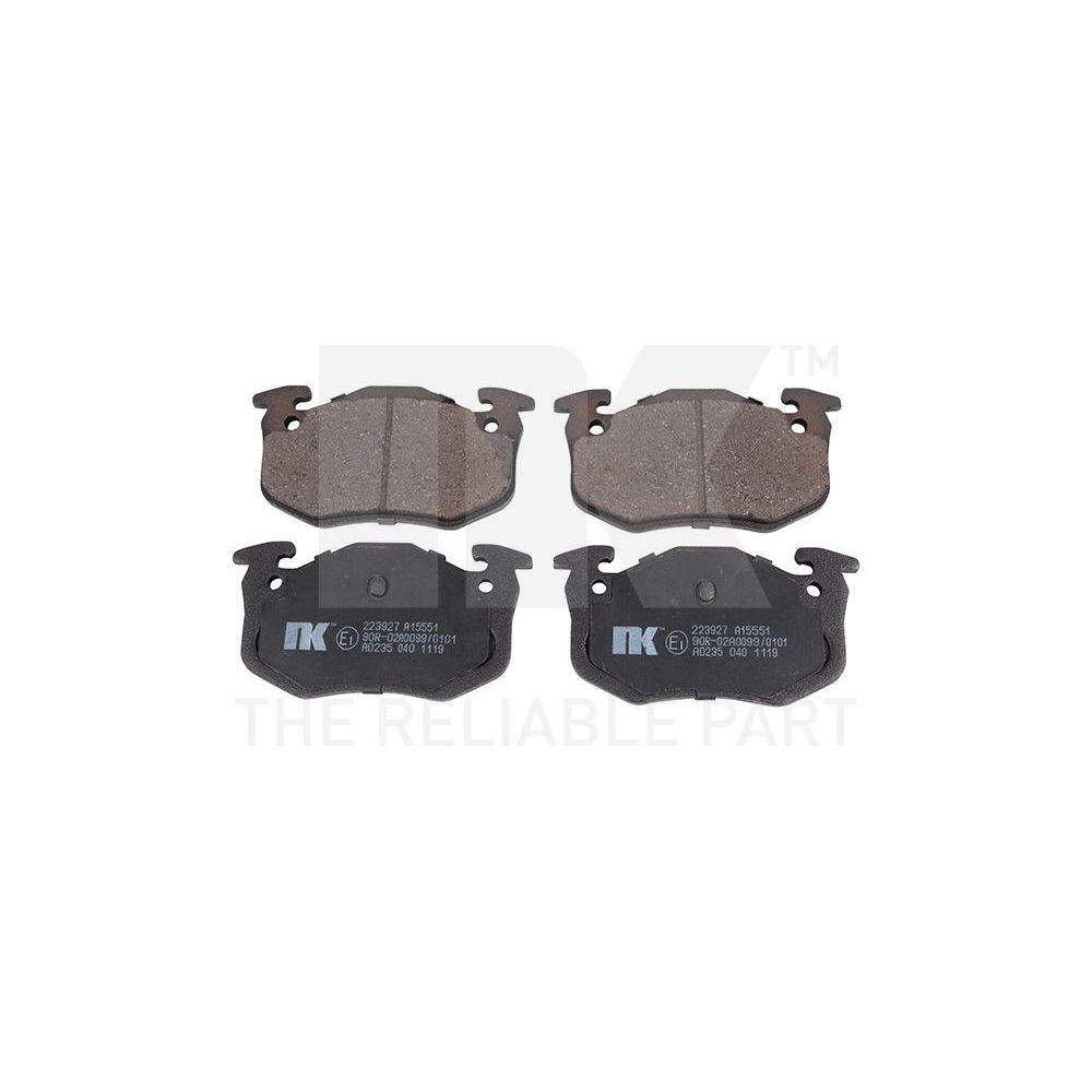 Bremsbelagsatz, Scheibenbremse NK 223927 für PEUGEOT RENAULT, Hinterachse