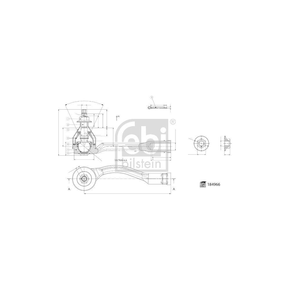FEBI BILSTEIN Spurstangenkopf 184966 f&uuml;r HYUNDAI KIA, Vorderachse links, au&szlig;en