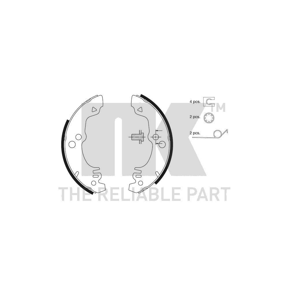 Bremsbackensatz NK 2725282 für FORD, Hinterachse