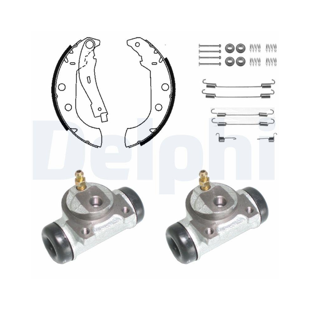 Bremsbackensatz DELPHI KP934 für CITROËN PEUGEOT, Hinterachse