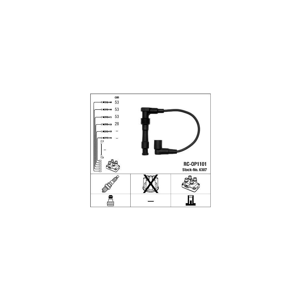 Z&uuml;ndleitungssatz NGK 6307 f&uuml;r OPEL