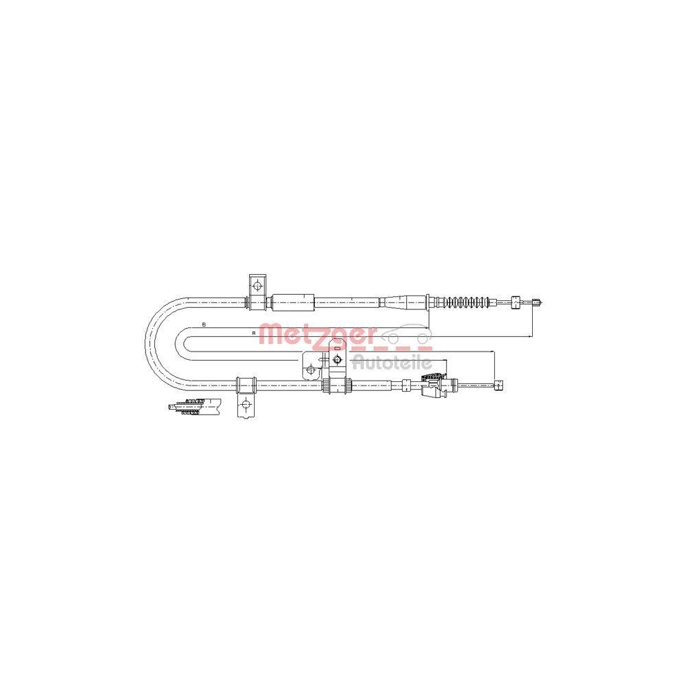 Seilzug, Feststellbremse METZGER 17.2524 f&uuml;r HYUNDAI, hinten links