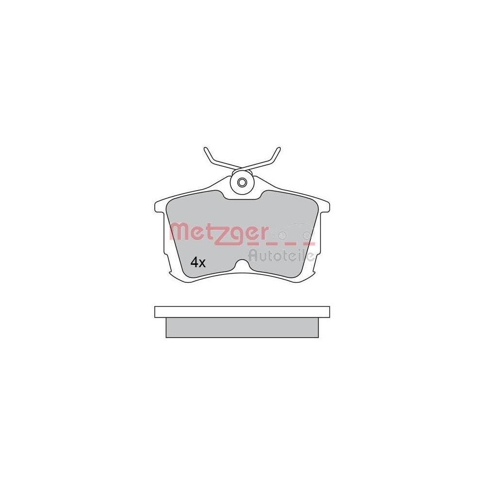 Bremsbelagsatz, Scheibenbremse METZGER 1170435 f&uuml;r HONDA, Hinterachse