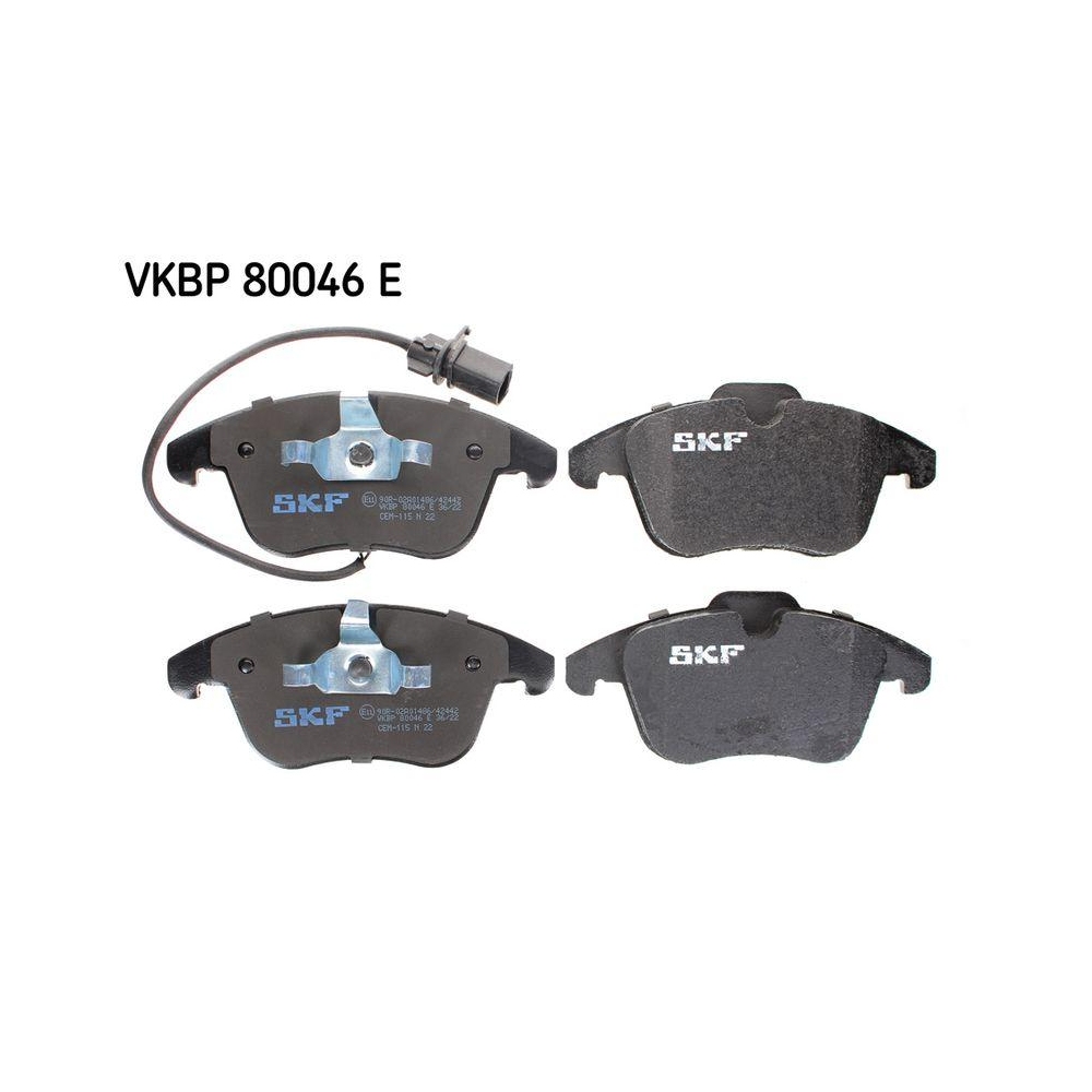 Bremsbelagsatz, Scheibenbremse SKF VKBP 80046 E f&uuml;r AUDI, Vorderachse