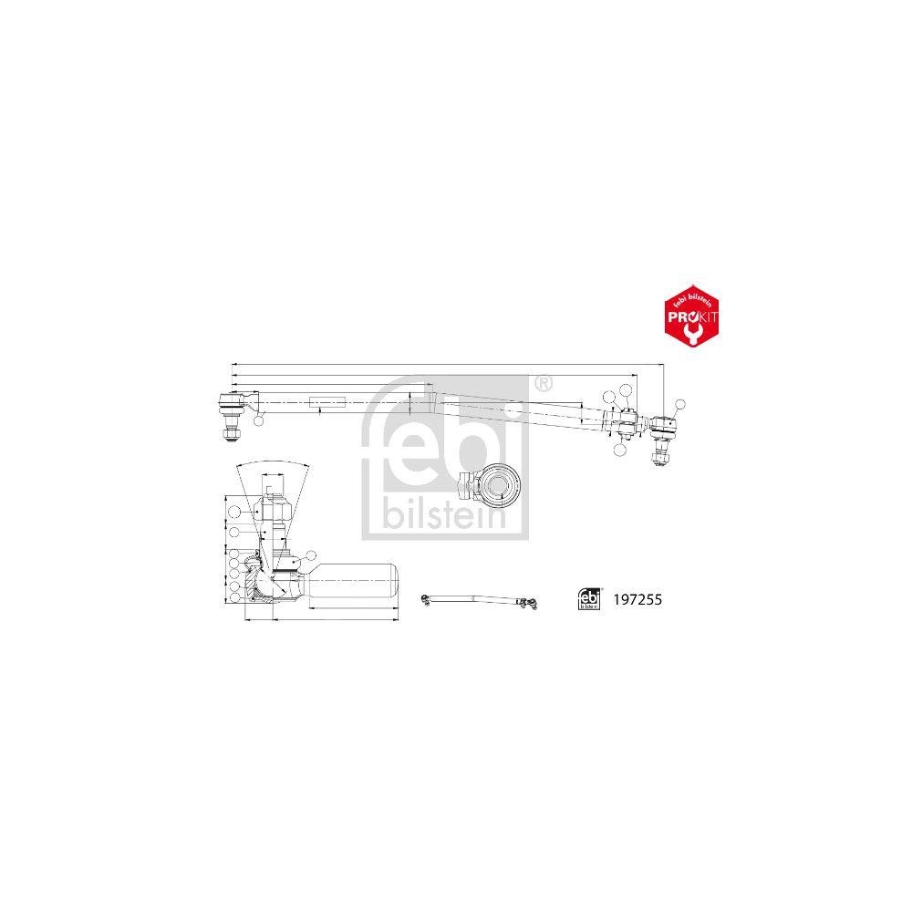 FEBI BILSTEIN Lenkstange 197255 ProKit für MAN, Vorderachse