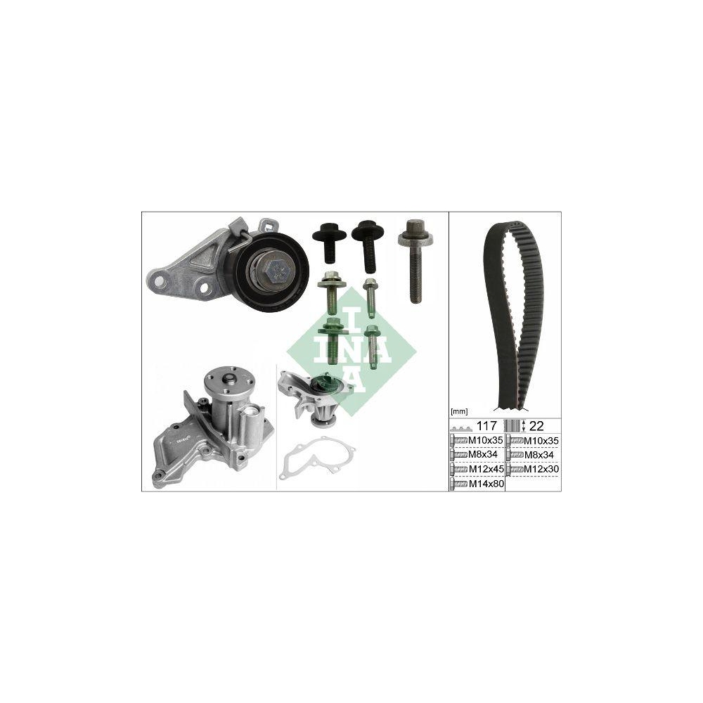 Wasserpumpe + Zahnriemensatz Schaeffler INA 530 0140 30 f&uuml;r FORD MAZDA VOLVO
