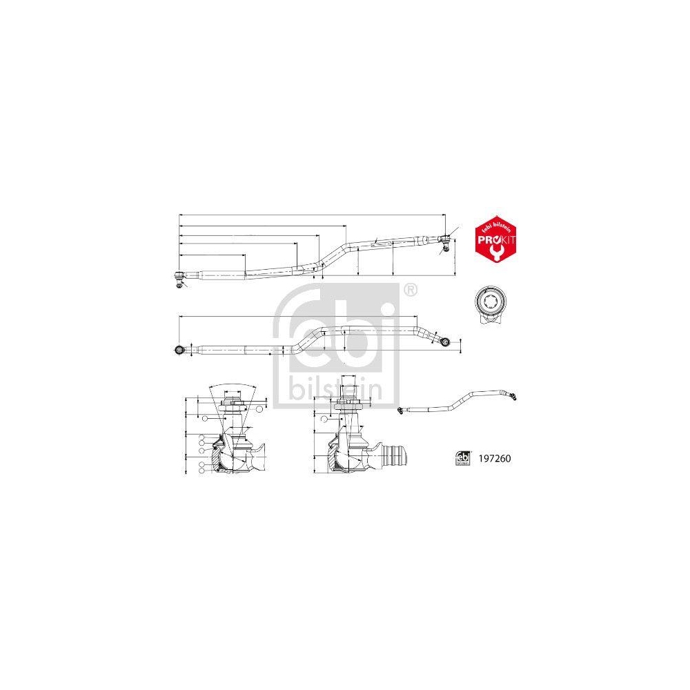 FEBI BILSTEIN Lenkstange 197260 ProKit f&uuml;r SCANIA, Vorderachse