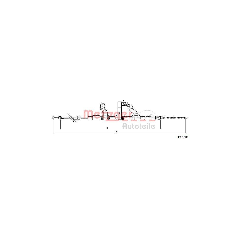 Seilzug, Feststellbremse METZGER 17.2583 f&uuml;r HYUNDAI, hinten links