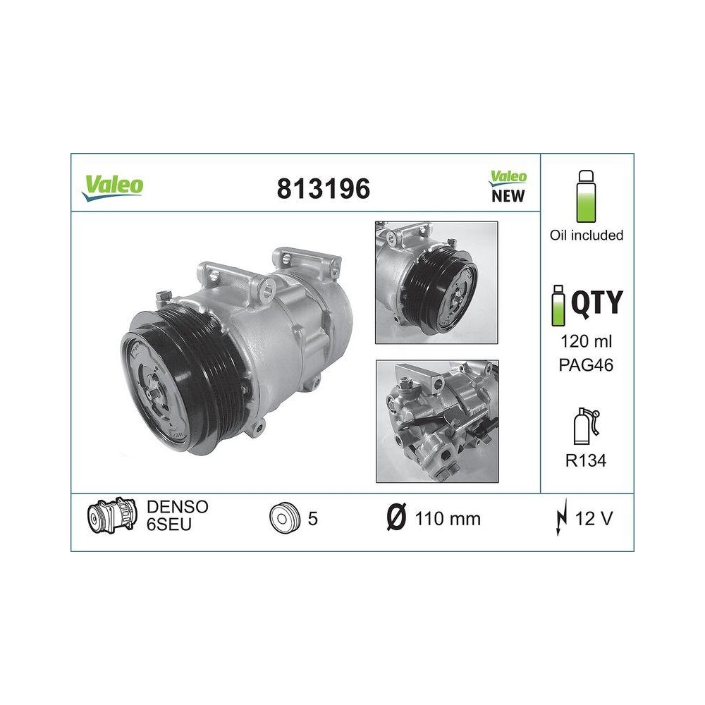 Kompressor, Klimaanlage VALEO 813196 VALEO CORE-FLEX f&uuml;r MERCEDES-BENZ