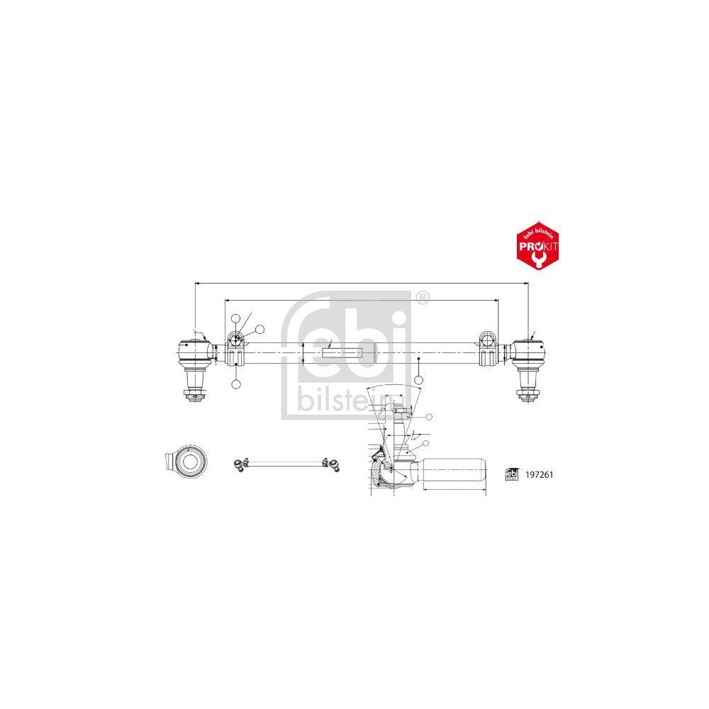 FEBI BILSTEIN Spurstange 197261 ProKit f&uuml;r IRISBUS, Vorderachse