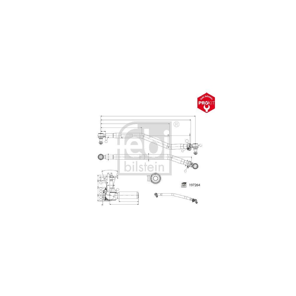FEBI BILSTEIN Lenkstange 197264 ProKit f&uuml;r SCANIA, Vorderachse
