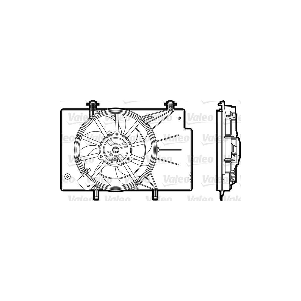 Lüfter, Motorkühlung VALEO 696344 für FORD, für Fahrzeuge mit Klimaanlage
