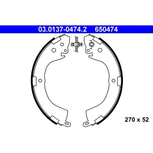 Bremsbackensatz ATE 03.0137-0474.2 f&uuml;r MITSUBISHI, Hinterachse