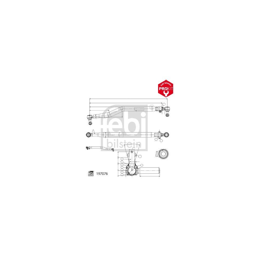 FEBI BILSTEIN Lenkstange 197266 ProKit f&uuml;r MAN, Vorderachse