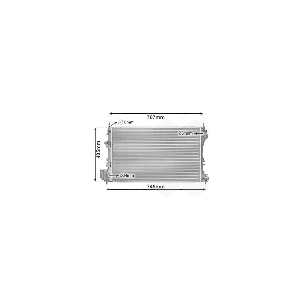 Kühler, Motorkühlung VAN WEZEL 37002338 für OPEL, für Fahrzeuge mit Klimaanlage