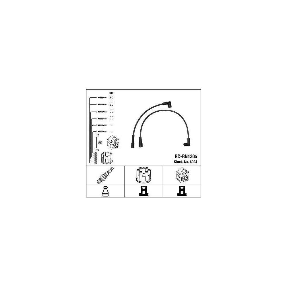 Zündleitungssatz NGK 6024 für RENAULT DACIA, für Fahrzeuge mit Zündverteiler