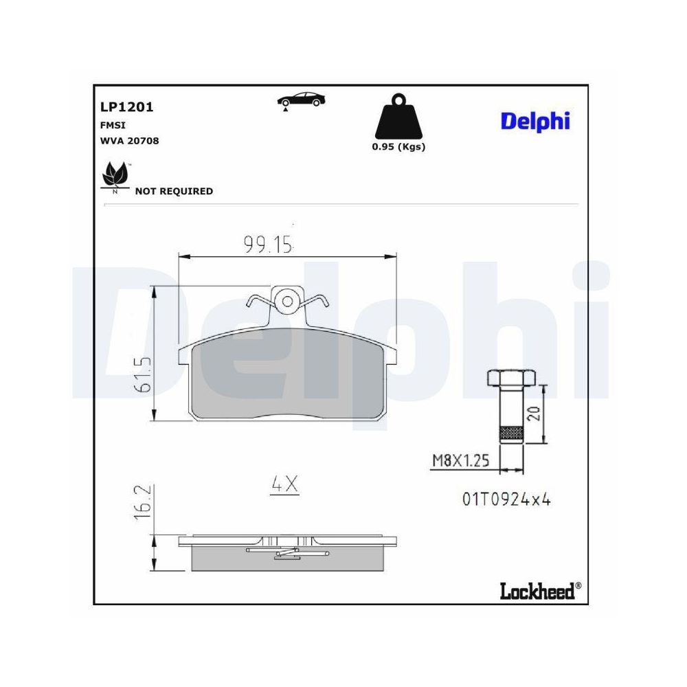 DELPHI LP1201 Bremsbelagsatz, Scheibenbremse f&uuml;r SUZUKI, Vorderachse