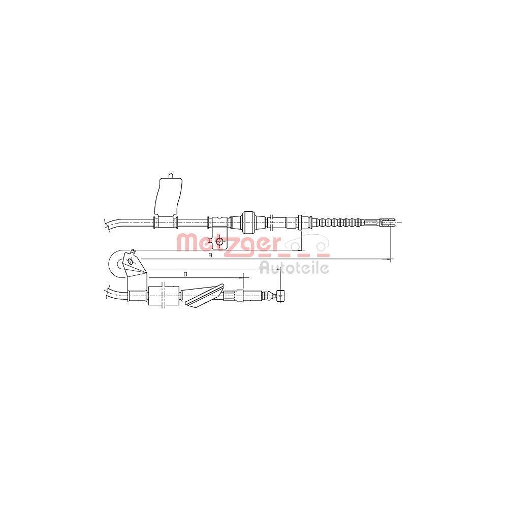 Seilzug, Feststellbremse METZGER 17.4018 f&uuml;r HONDA, hinten links