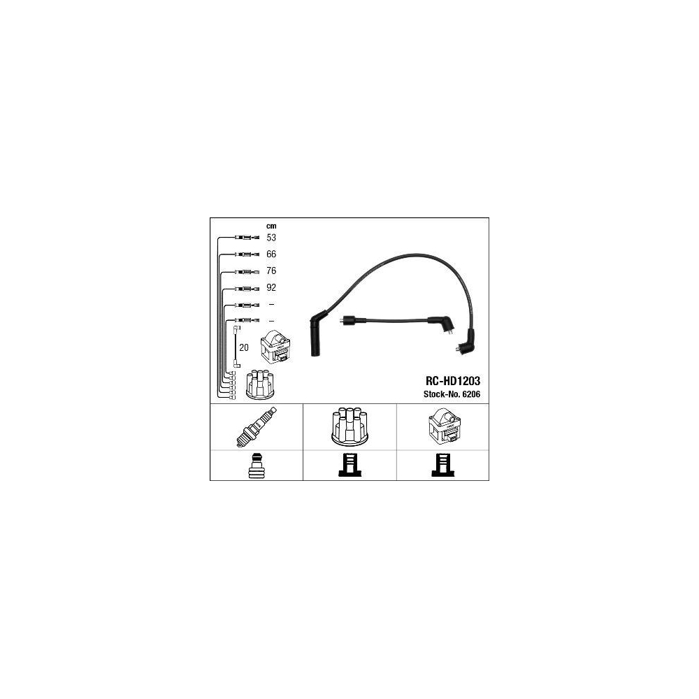 Z&uuml;ndleitungssatz NGK 6206 f&uuml;r TOYOTA HYUNDAI KIA LEXUS