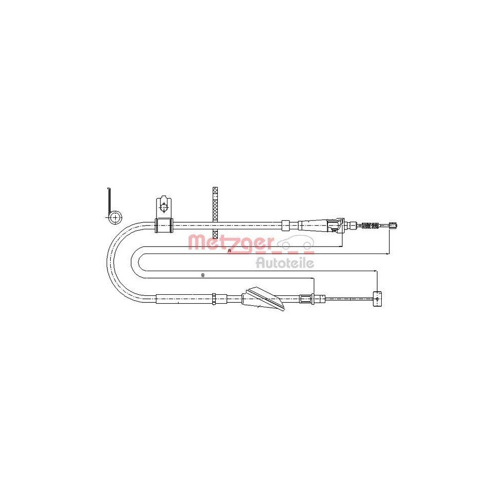 Seilzug, Feststellbremse METZGER 17.5045 f&uuml;r SUZUKI, hinten rechts