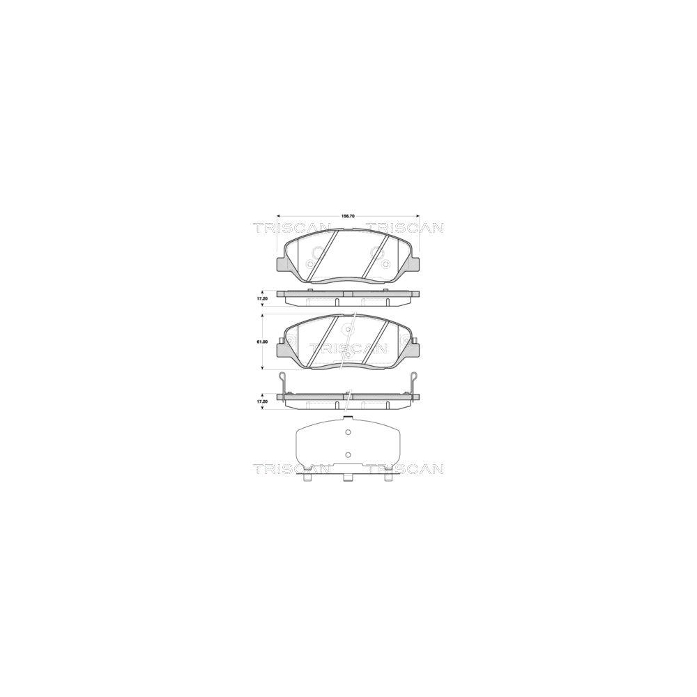 Bremsbelagsatz, Scheibenbremse TRISCAN 8110 43029 f&uuml;r SSANGYONG HYUNDAI KIA