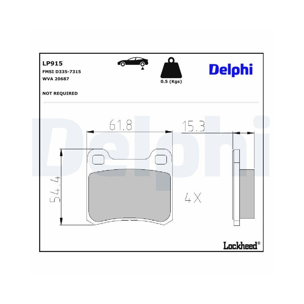 DELPHI LP915 Bremsbelagsatz, Scheibenbremse f&uuml;r MERCEDES-BENZ, Hinterachse