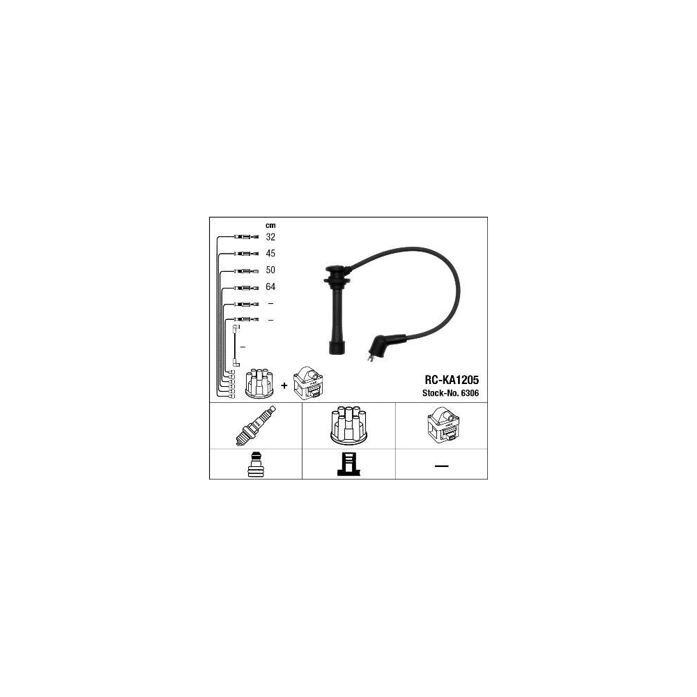 Z&uuml;ndleitungssatz NGK 6306 f&uuml;r HYUNDAI KIA