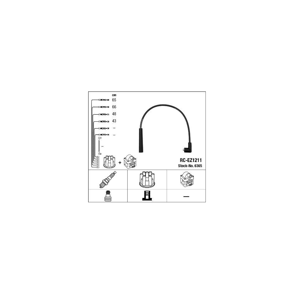 Z&uuml;ndleitungssatz NGK 6365 f&uuml;r MAZDA