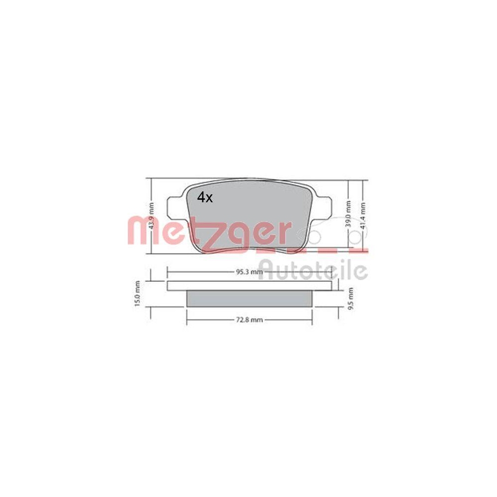 Bremsbelagsatz, Scheibenbremse METZGER 1170471 GREENPARTS f&uuml;r MERCEDES-BENZ